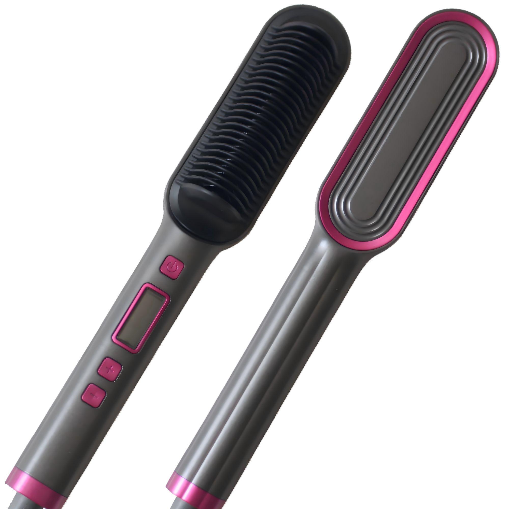 Professional Straightening Comb, Ceramic Flat Iron Brush, Fast Heating, Adjustable Temperature, Dry & Wet Use, Best Gift for Women