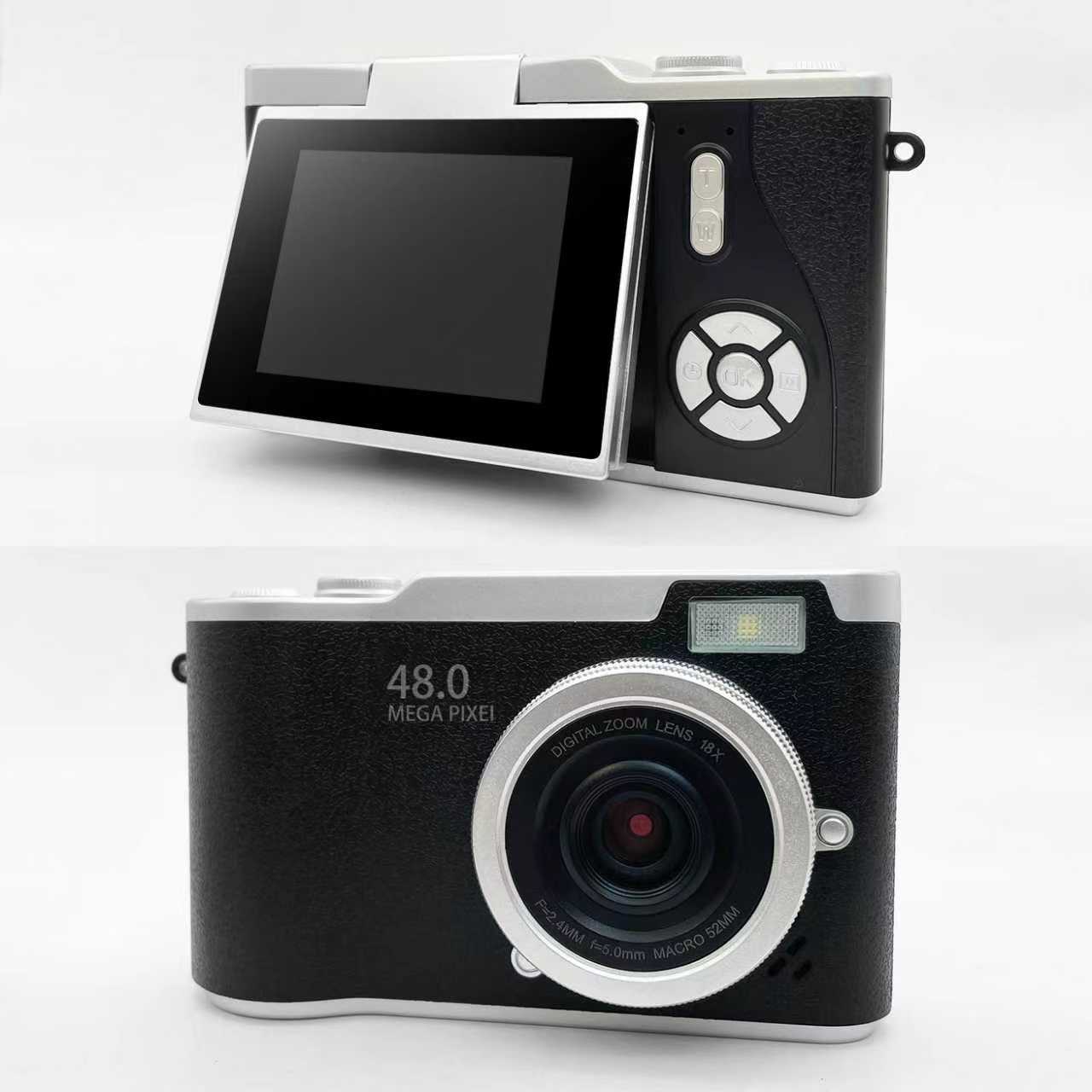 Foldable Screen Student Camera, Vintage Style Ccd Card Camera, Entry-Level Digital Camera, Beginner Digital Camera, 1080P HD Game & Filter Function Mini Camera, Rechargeable Camera