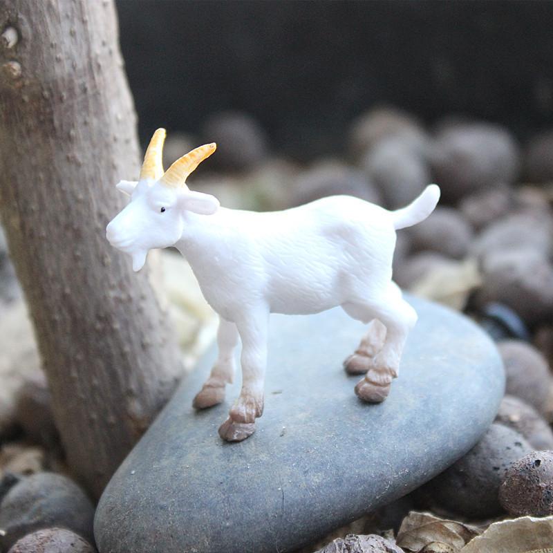 1 Piece Simulation Farm Animal Goat Lamb White Sheep Small Statue Figurine Crafts Ornament Miniatures Decor