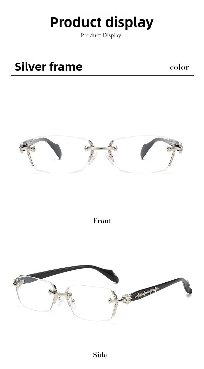EunoiaLens Rimless High Quality Eyewear, Frameless HD Vision Glasses with Clear Lenses, Diamond-Cut Edges, Stainless Steel Fashion Temple Decor, Lightweight Unisex Adults' Accessories for Computer, Daily Use, Mens Gift