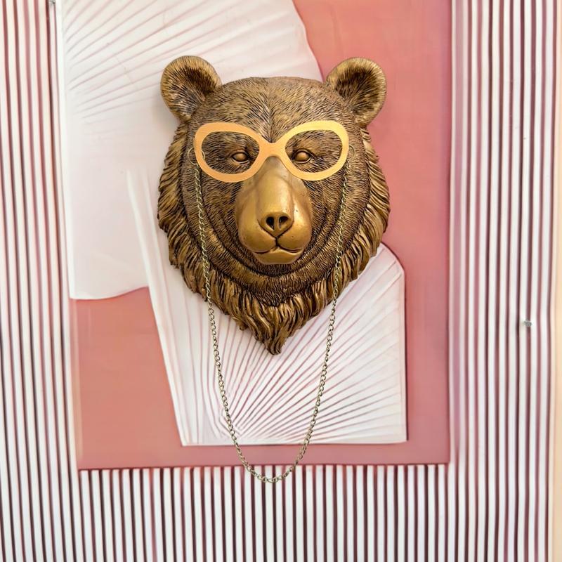 Antique Animal Head Wall Decor, Home Decoration Hanging Piece, Vintage Style Animal Head Ornament, Wall Ornaments, Interior Wall Decor, Home Bedroom Decor, 1 Piece