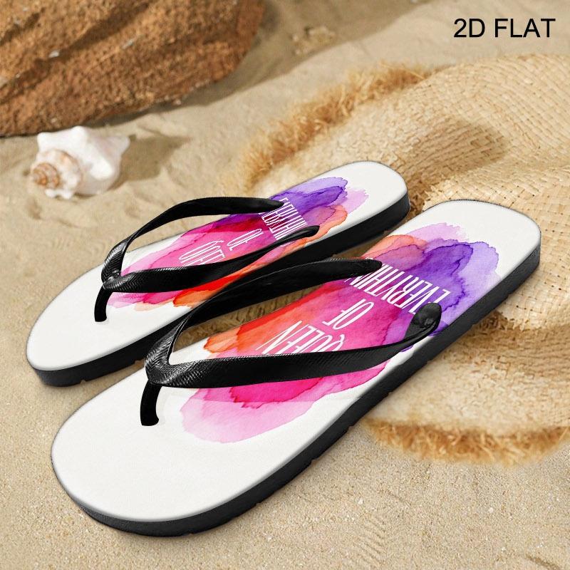 2026 Summer New Women'S Flip Flops, Open Toe, Flat Heel, Vibrant Artistic Design, Multiple Colors|Sizes Available, Perfect for Mother'S Day, Easter, Holiday Gifting, All - Season Wear, Dry Clean, Women Shoes