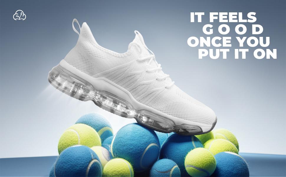 Mens Air Cushion Running Shoes Lightweight Breathable for Treadmill Wear,Cushion Casual Mesh Walking Fashion Sneakers for Daily Wear,Tennis Breathable Sport Gym Fitness Cross Trainers