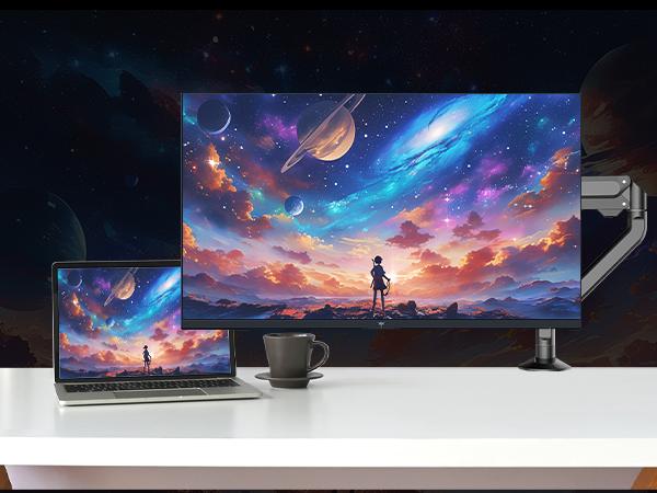 KTC 24" 2K QHD IPS 100Hz Computer Monitor, 2560*1440 1300:1 Contrast, HDR 10 Anti-Blue Light Screen, 122% sRGB, Adaptive Sync, HDMI2.0/DP/Earphone for Gaming and Office Working H24T27