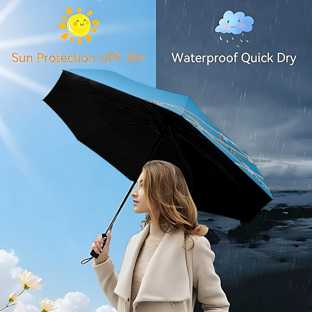 Football Field Pattern Umbrella, Automatic Folding, Sun Protection, Durable 8-Rib, Outdoor Use, Great Gift, World Cup Umbrella