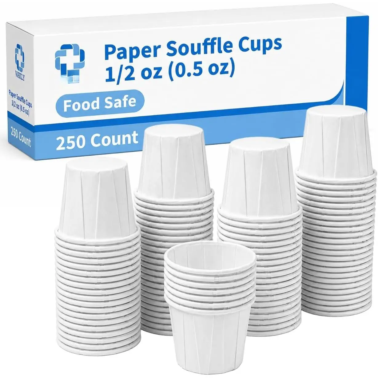 Paper Souffle Cups 0.5 oz Disposable Portion &  Cups 250 Pack | Medication dispensing,  distribution, condiment serving,  sampling, sauce portions, dessert samples, dressings, dips