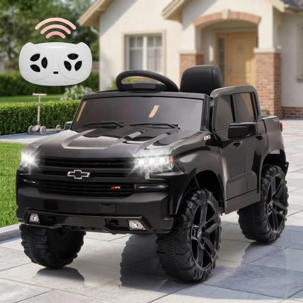 【IdealHouse】12V Licensed Chevrolet Utility Vehicle Kids Ride-On Truck, Battery Powered Electric Car with Parent Remote Control, MP3 & Wireless Audio, Spring Suspension, LED Lights, Outdoor Toy Vehicle Gift for Boys and Girls
