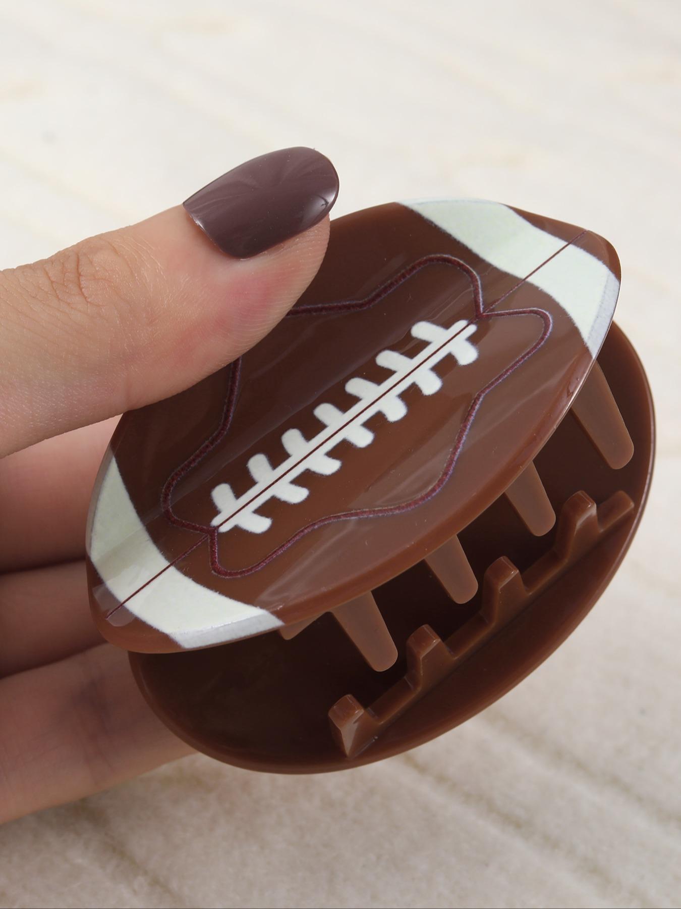 Football Shaped Hair Claw, Casual Sporty Hair Accessories for Women & Girls, Minimalist Personalized Headwear Suitable for Thick Hair