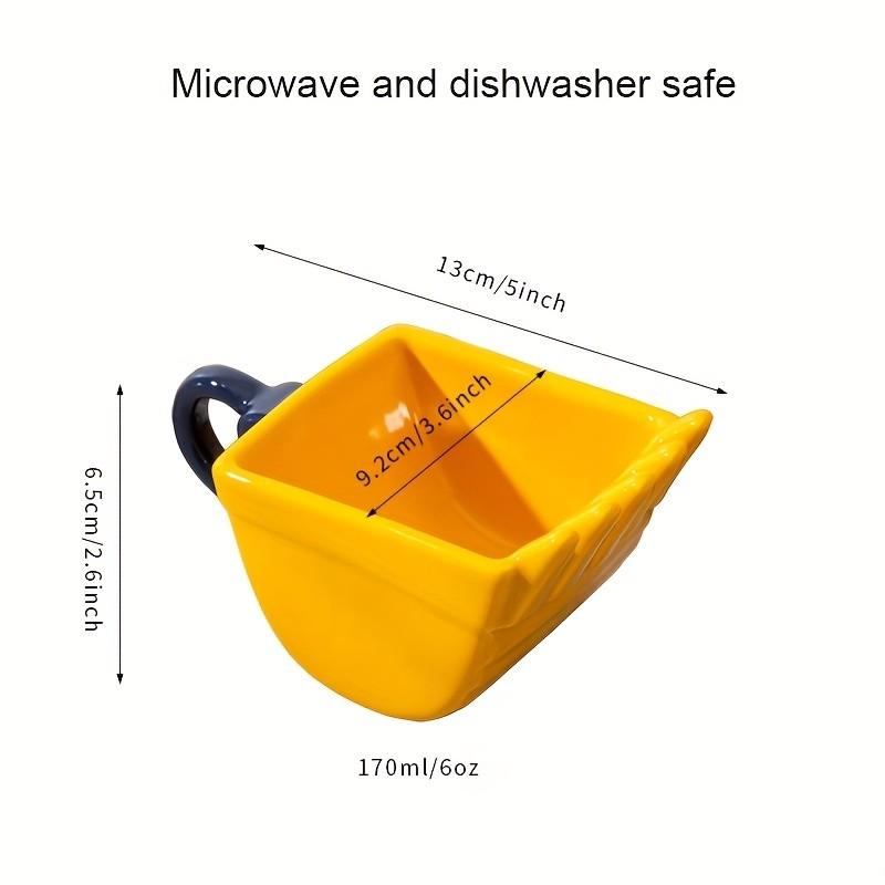 170ML Ceramic Excavator Coffee Cup, Unique Excavator Head Design, Suitable for Milk, Coffee, Tea, Oatmeal, Perfect Gift for Boyfriend