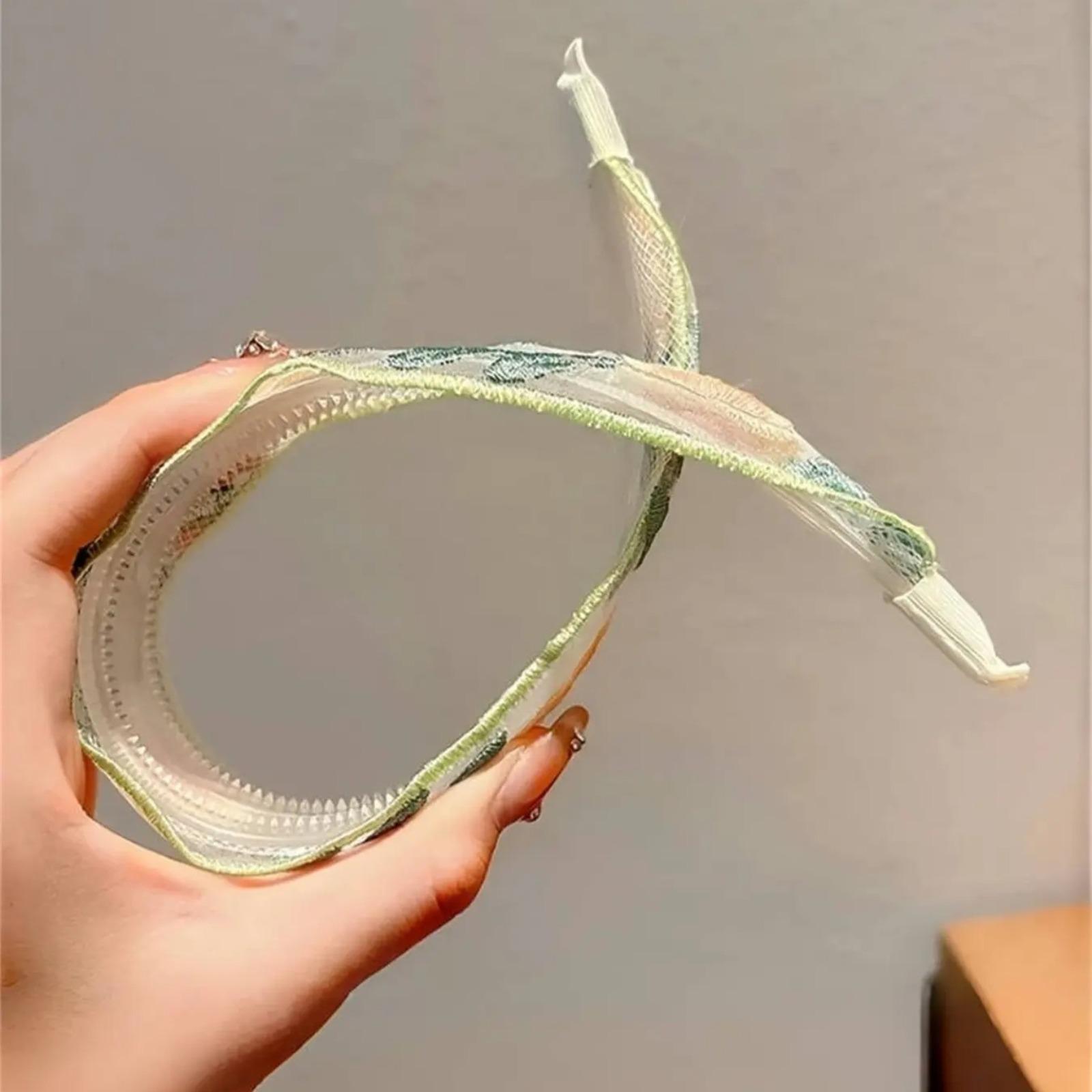 2026 Spring Summer Ethnic Lace Embroidery Floral Wide Headband, Fluffy High Crown Elegant Ruffle Hair Accessories for Girls Women