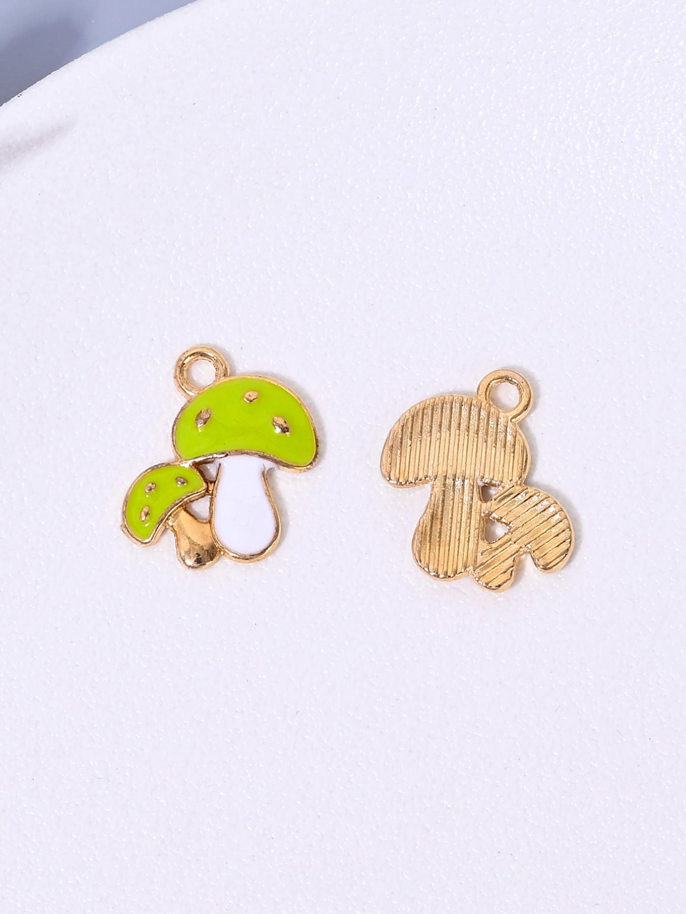 Cute Cartoon Mushroom Pendant, Perfect for DIY Jewelry Making, Includes Earrings, Necklaces, Bracelets, Keychains, Set of 10