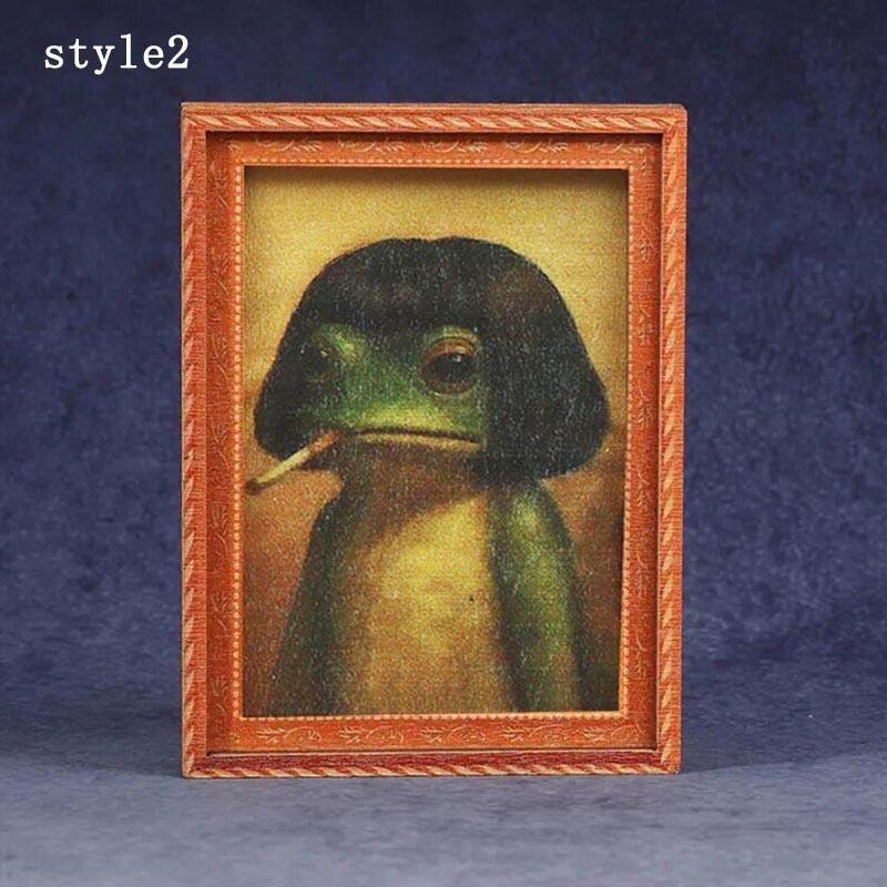 1pc Funny Frog Refrigerator Stickers, Wooden Refrigerator Stickers, Wooden Photo Frame Refrigerator Stickers, Magnetic Refrigerator Stickers, Refrigerator Decorating Magnet, Funny Gifts