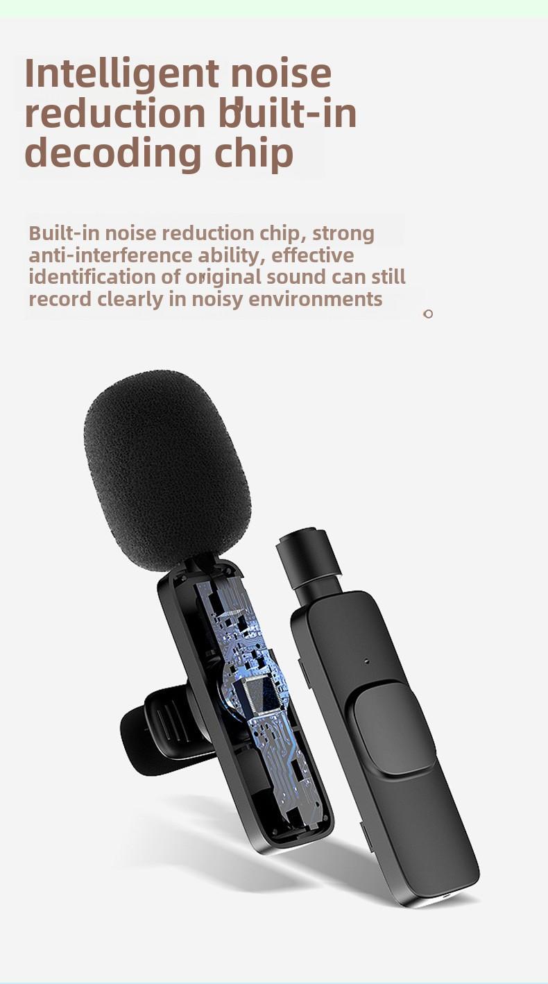 2 pcs Wireless Lavalier Microphones for iPhone, Android, iPad - Mini Wireless Clip-on Microphones Crystal Clear Sound Quality for Recording, Live Streaming,Vlog