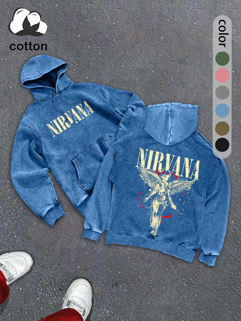 Men's Fashion Hooded Sweatshirt, Y2K Street Style Graphic Print, Casual Fitted Cotton Pullover for Fall & Winter Seasons