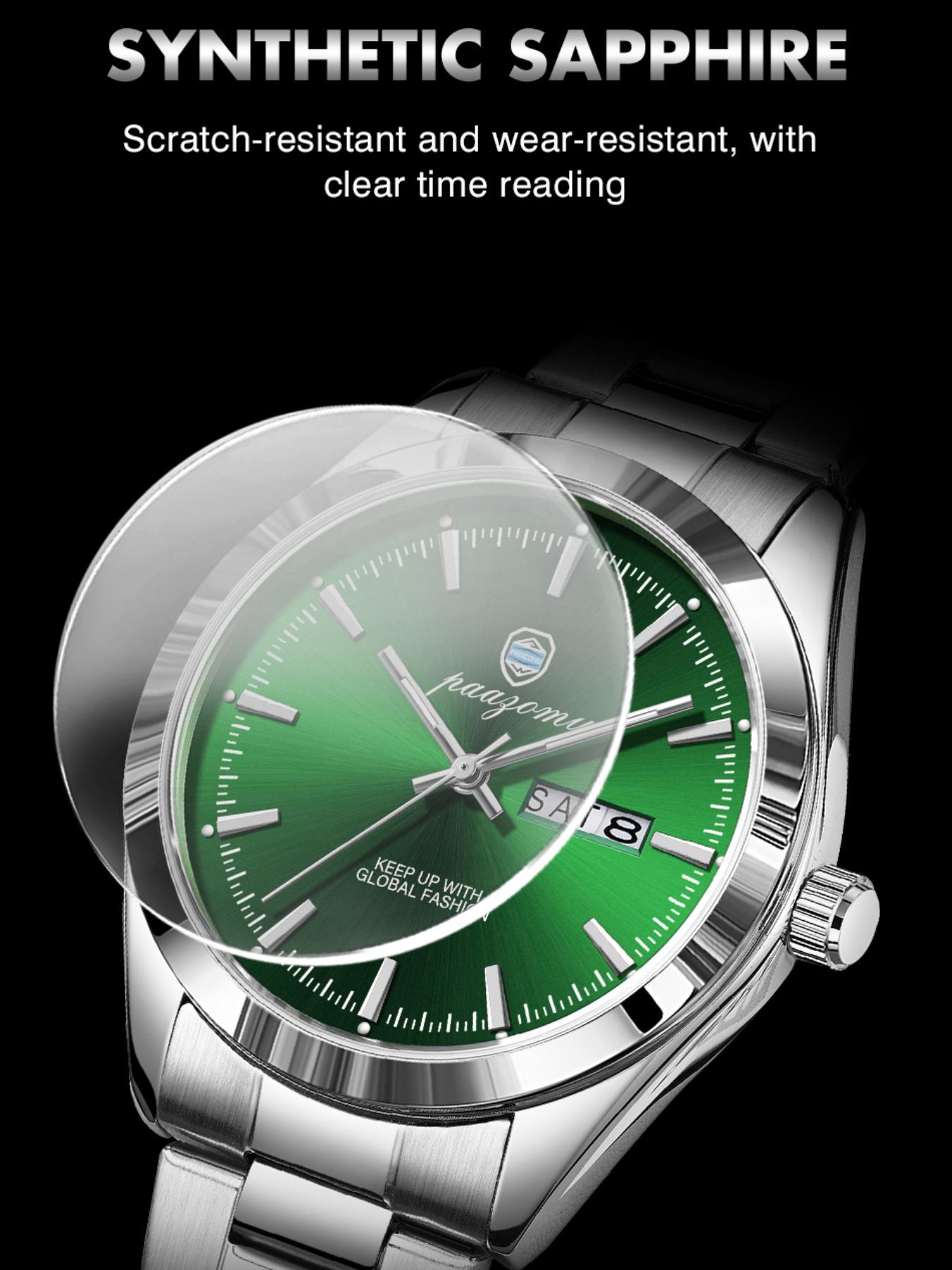 Paazomu Men's Business Watch, Stainless Steel, Interchangeable Straps, Ultra Thin, Japanese Quartz Movement, 1 Set, Men's Watch, Reloj Hombre