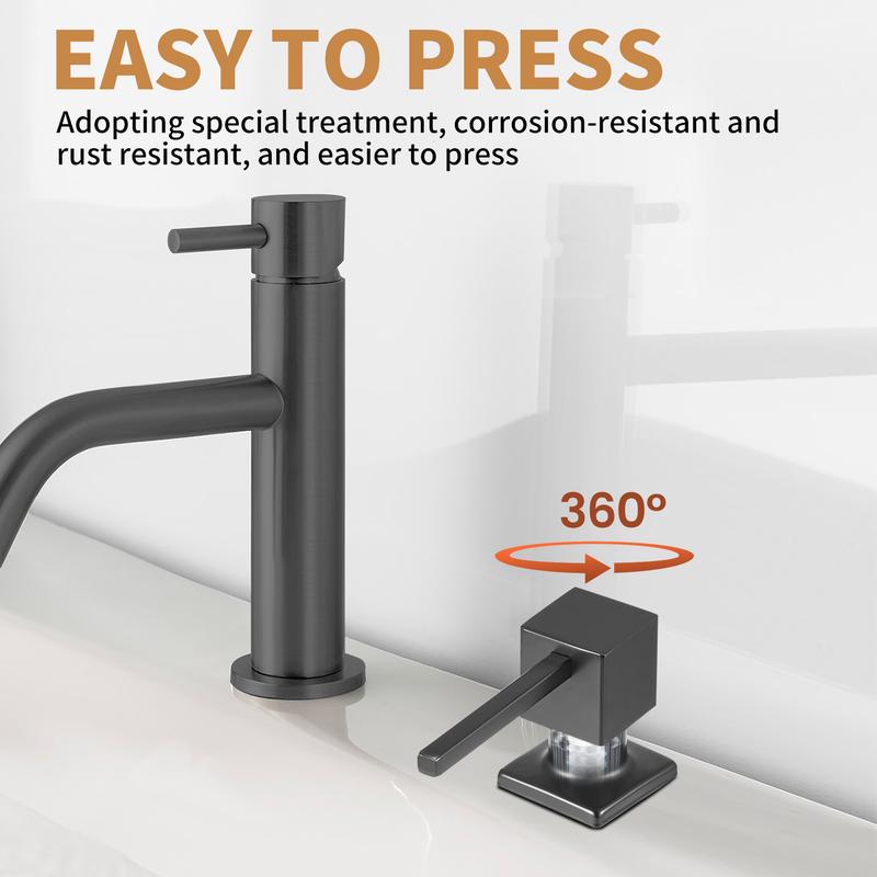 Kitchen Hack - Sink Soap Dispenser Tube Kit, with 47" Tube Hose and Check Valve for Prevent Backflow for Countertop Dispensador De Jabon de Cocina Kitchen Sink Accessories Home Goods Water White Silicone Bottle Container Installation Pump Outdoorfun