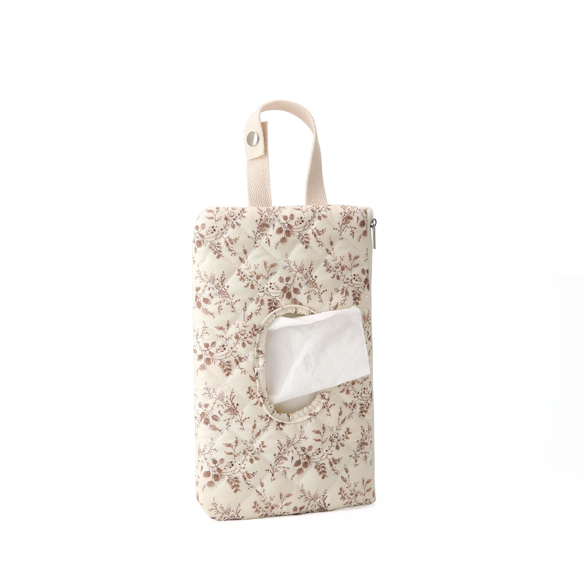 Floral Hanging Wet Wipe Bag with Handle, Portable & Convenient for Baby Stroller, Daily Use, Travel, Makeup, Outdoor Storage