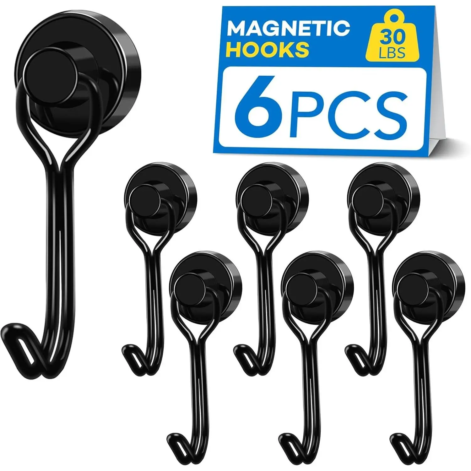 Hooks, 30lbs+ Magnetic Magnet Hook 2026 Cruise Cabin Ship Essentials Heavy Duty Strong Refrigerator Fridge Hanging for Classroom Beach Vacation Kitchen Grills Home Mug Hanger (6 Pack)