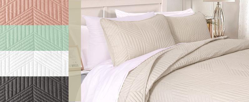 Exclusivo Mezcla Quilt Bedding Set, Lightweight Bedspreads Soft Modern Geometric Coverlet Set for All Seasons