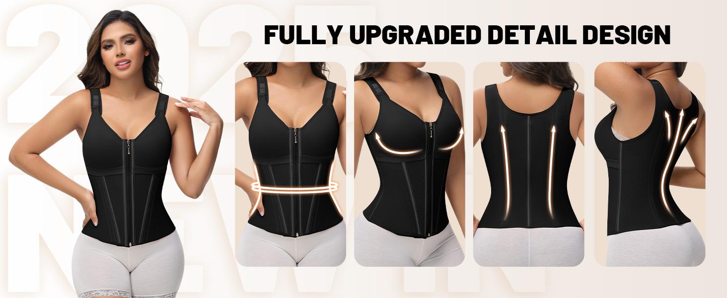 SHAPESHE Waist Shapewear Corset for Women 2-Layers Sport Workout Shapewear Vest