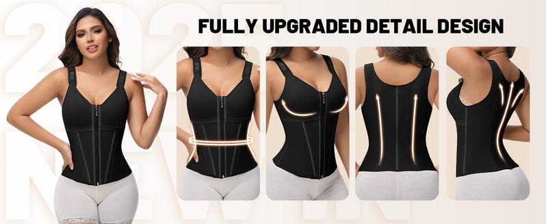 SHAPESHE Waist Shapewear Corset for Women 2-Layers Sport Workout Shapewear Vest
