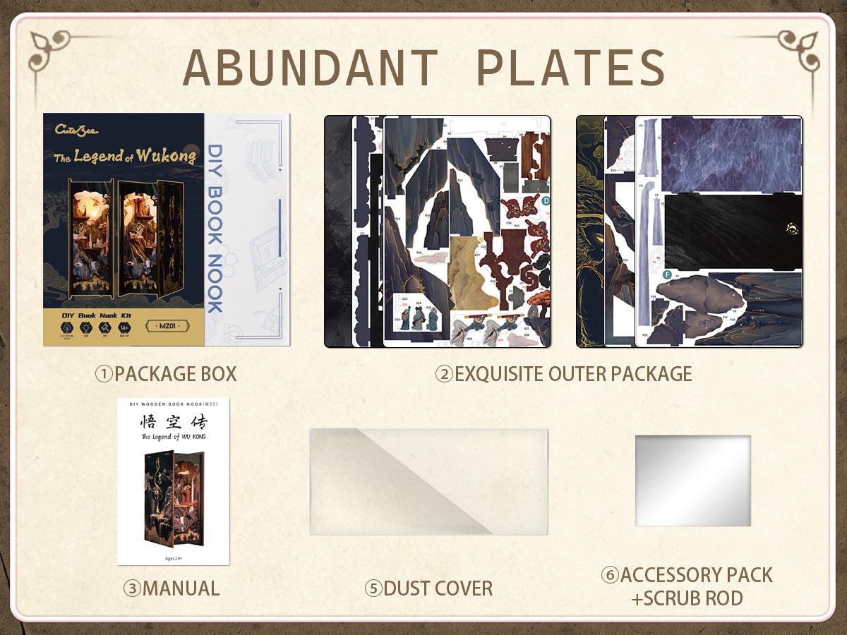 CUTEBEE DIY 3D Book Nook Kit The Legend of Wukong – Miniature Wooden Mythical House Dollhouse, Handmade Tiny House Bookshelf Decor | Holiday, Christmas and Black Friday Gift