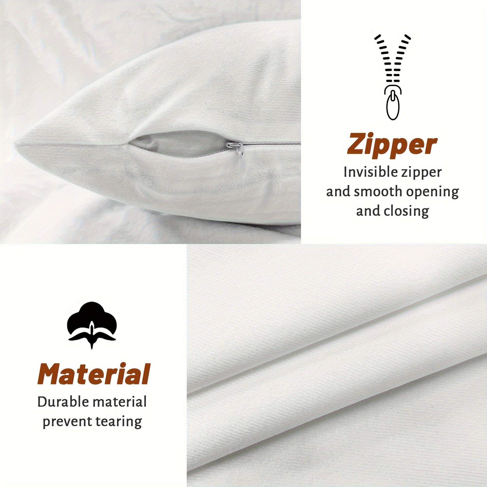 Farmhouse Style Highland Cow Plant Flower Pattern Decorative Pillow Covers, 2-Pack, Invisible Zipper, Easy Clean, Home Decor