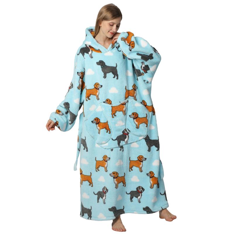 Msrlassn Valentine's Day Gifts Oversized Wearable Blanket Hoodie for Mom Girlfriend Women Men, 1Pcs Plus Size Pajamas Loungewear Nightwear Oversized Wearable Hoodie Sweatshirt Pullover Blanket Warm Hoodie with Pocket