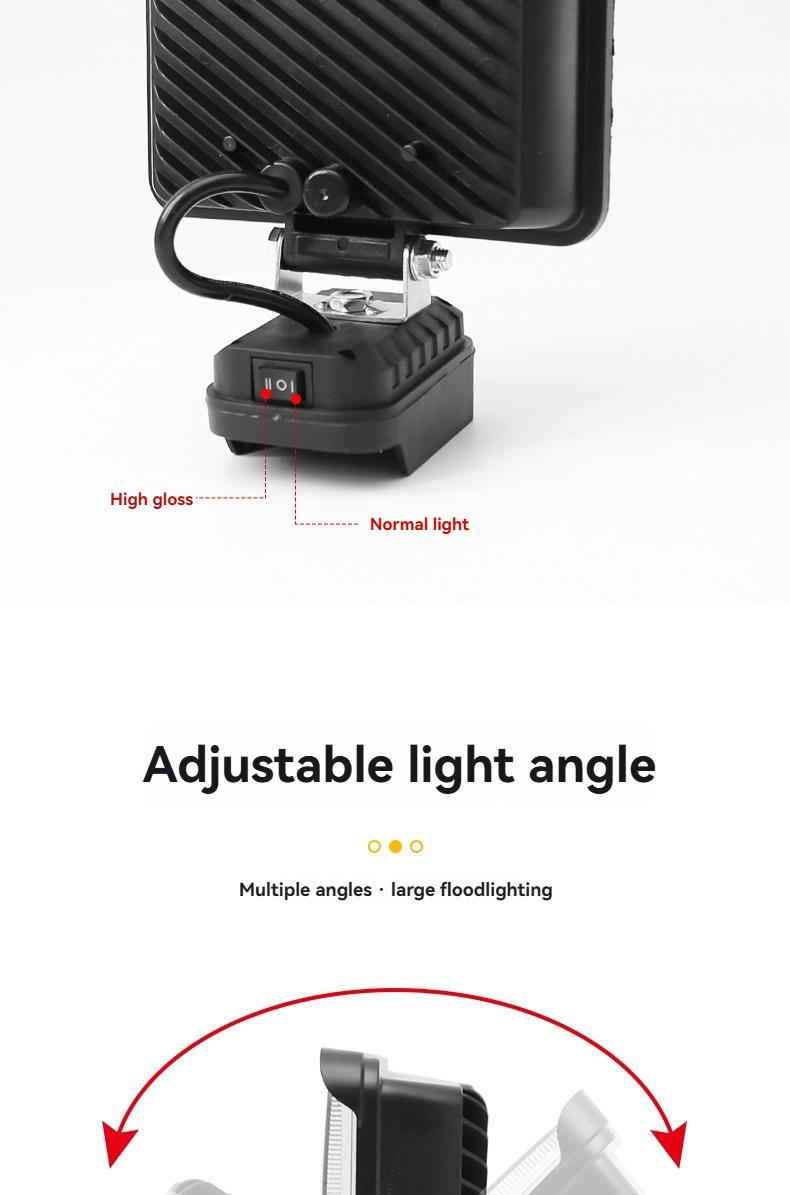 High Brightness LED Work Light Compatible with Makita & Dayi Lithium Batteries, Super Bright Outdoor Floodlight, Portable Emergency Job Site Lamp for Construction Repair Camping, Waterproof Cordless LED Flashlight Tool Light