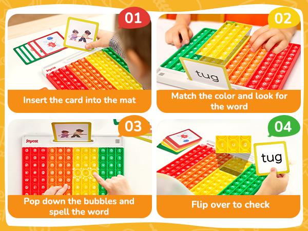 JoyCat Word Pop CVC Word Games, Learn to Read in Weeks Learning, Multisensory Reading & Phonics Game Ideal, Preschool Educational Learning Toys