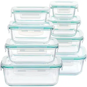 8-Pack Glass Food Storage Containers with Airtight Lids, Meal Prep Glass Boxes, Microwave Oven Fridge Dishwasher Safe, BPA-Free| Home & Kitchen