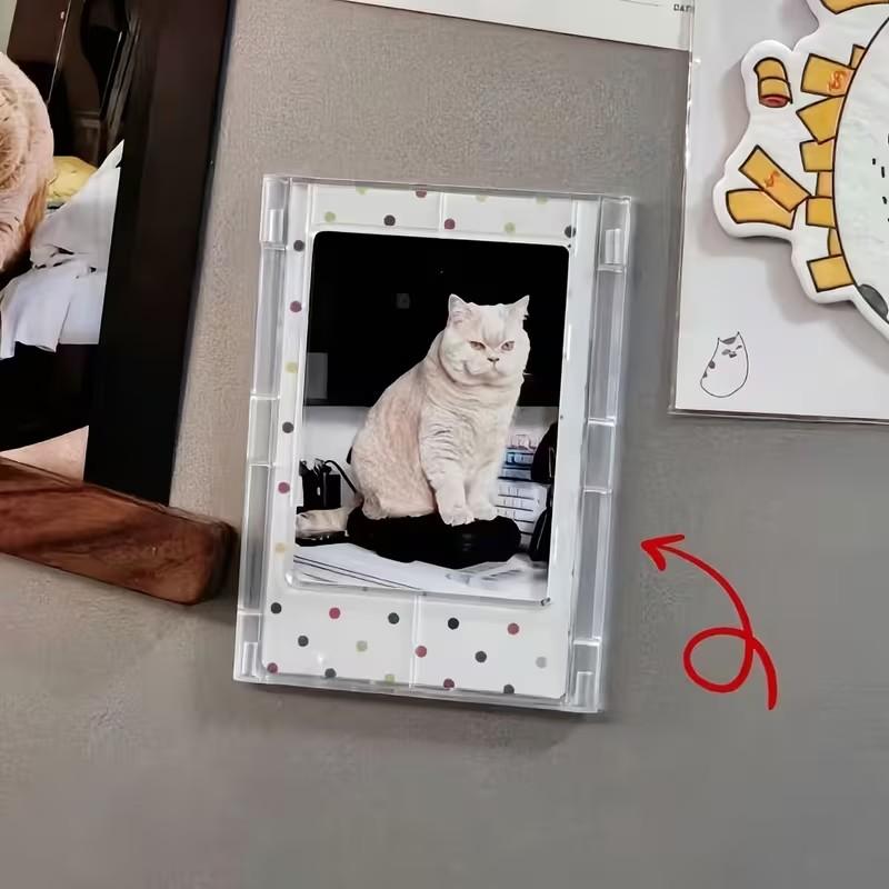 6 Transparent Magnetic Frames, 3 Inch Refrigerator Photo Holders, Polaroid Mini Frame Compatible, Festive Gifts for Home Office Decor