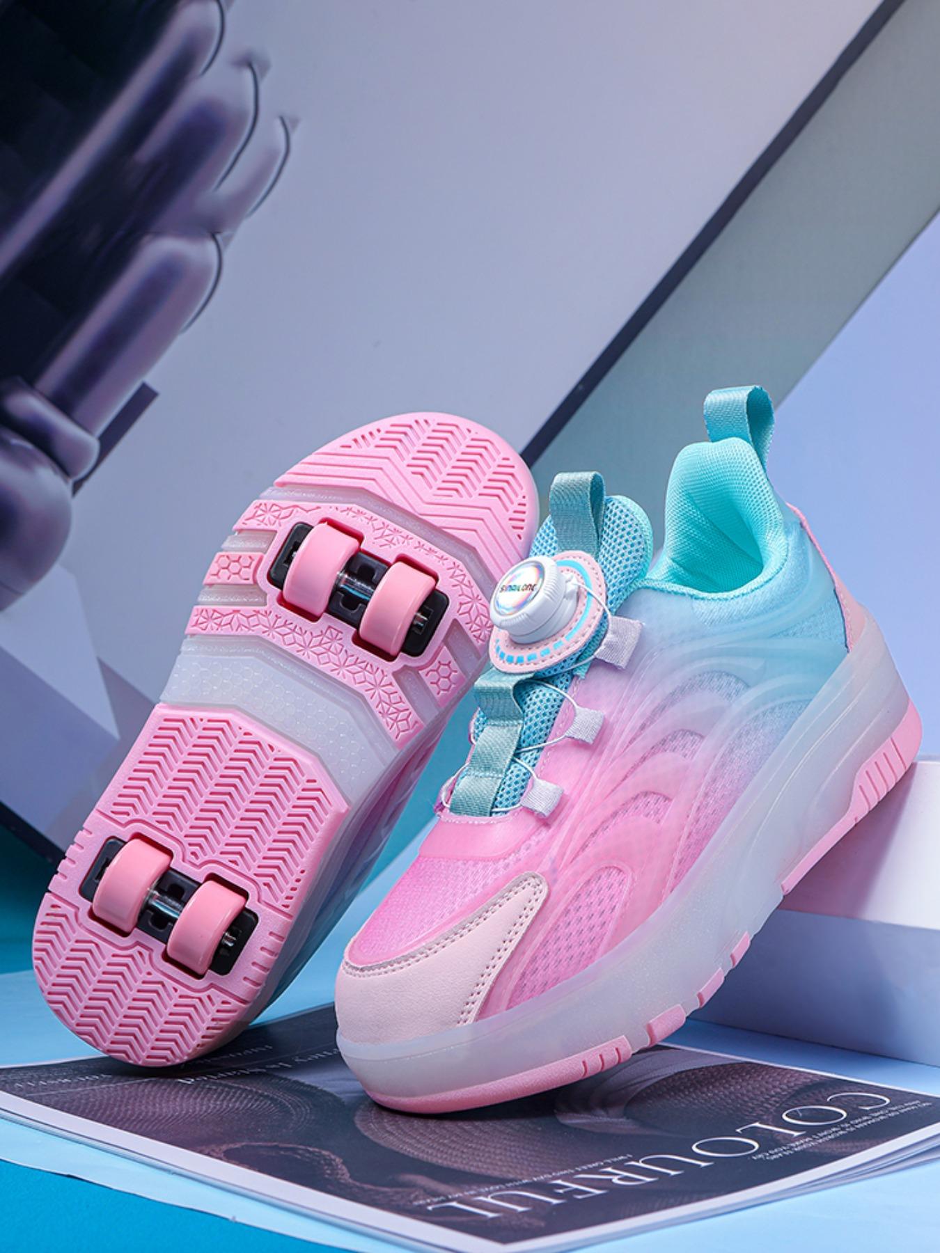 Colorful Straight Line Roller Skates, Unisex Student Sports Shoes, Walking Casual Shoes, Detachable Four-Wheel Design, Shoes with Wheels