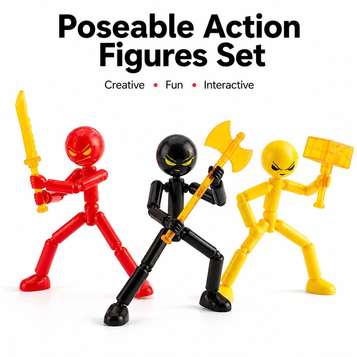 3/6PCS Poseable Action Figures Set, Articulating Figures, Flexible ...