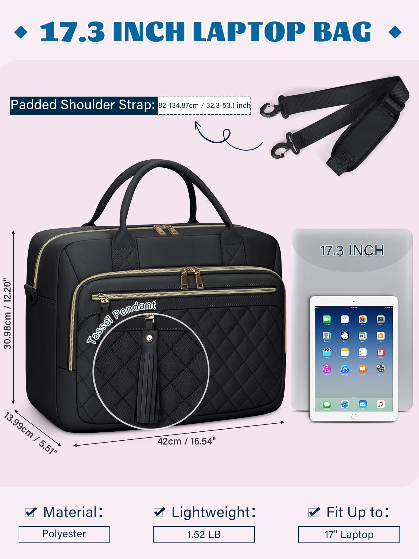 17.3 Inch Laptop Bag, Waterproof Computer   Shoulder Bag, Large Laptop Case for Work Business Office Travel College