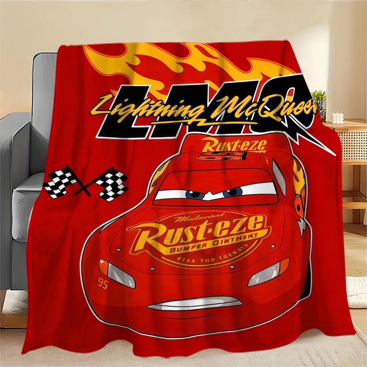 Cars Lightning Mcqueen Flannel Blanket, Flame Rust-Eze Identifier, Soft Skin-Friendly, Bedroom Nap Sofa Warm Cover, Holiday Gift