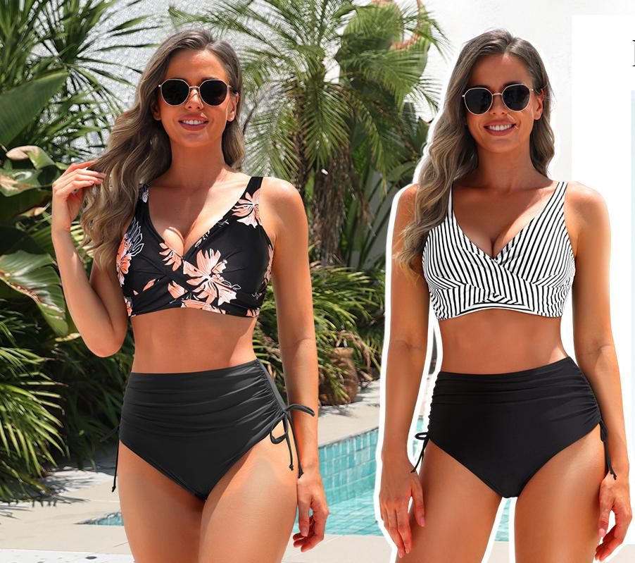 Aqua Eve Women High Waisted Bikini Twist Front Swimsuits Lace up Bikini Tops Ruched Push up Two Piece Bathing Suits Aqua Eve Women High Waisted Bikini Twist Front Swimsuits Lace up Bikini Tops Ruched Push up Two Piece Bathing Suits
