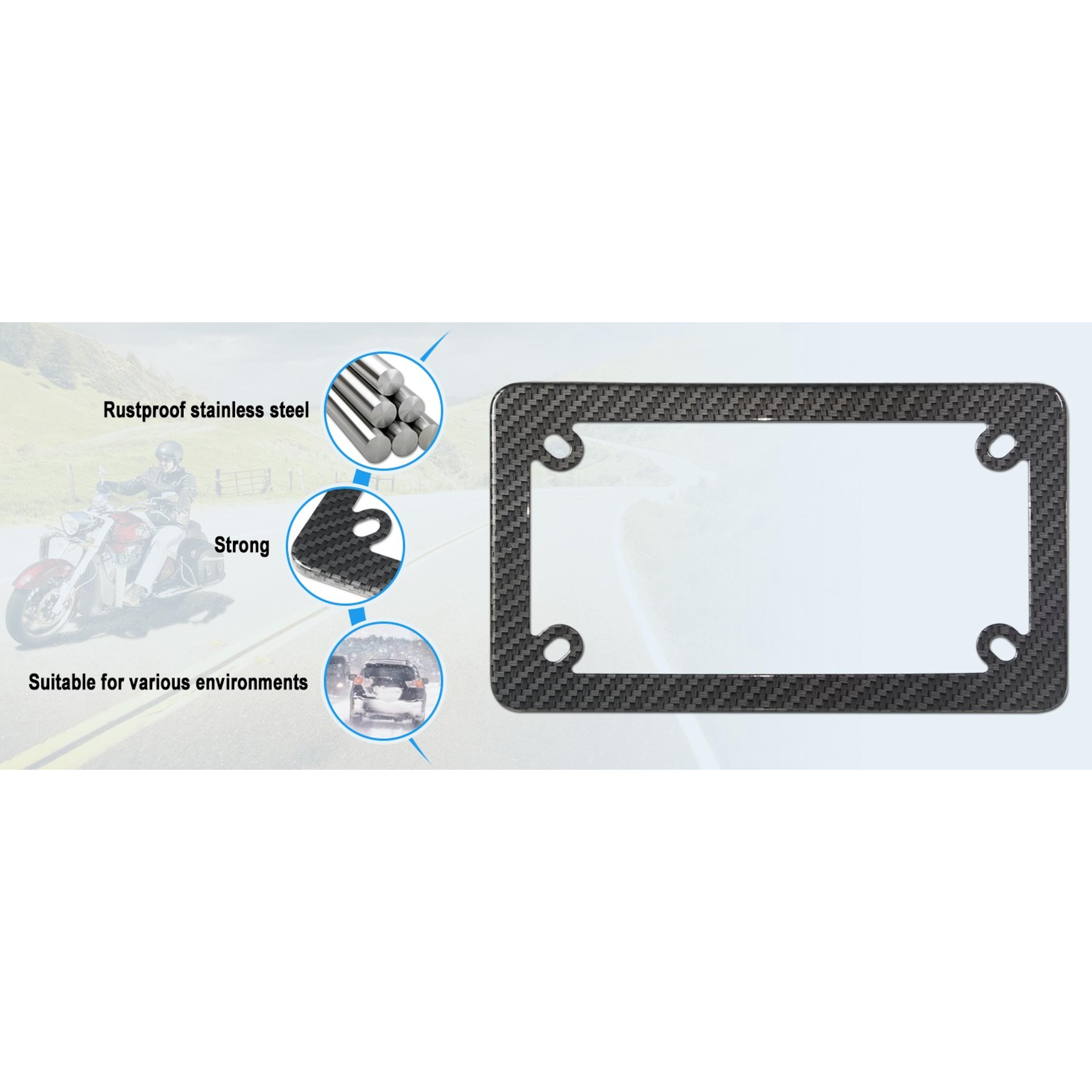 Carbon Fiber Motorcycle License Plate Frame with Stainless Steel HolderGift