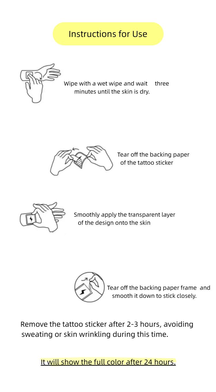 VIBE INK/Letter Character Temporary Tattoos Natural Herbal Ingredients Waterproof Anti-friction Long-lasting 7-15 Days Unique Body Art