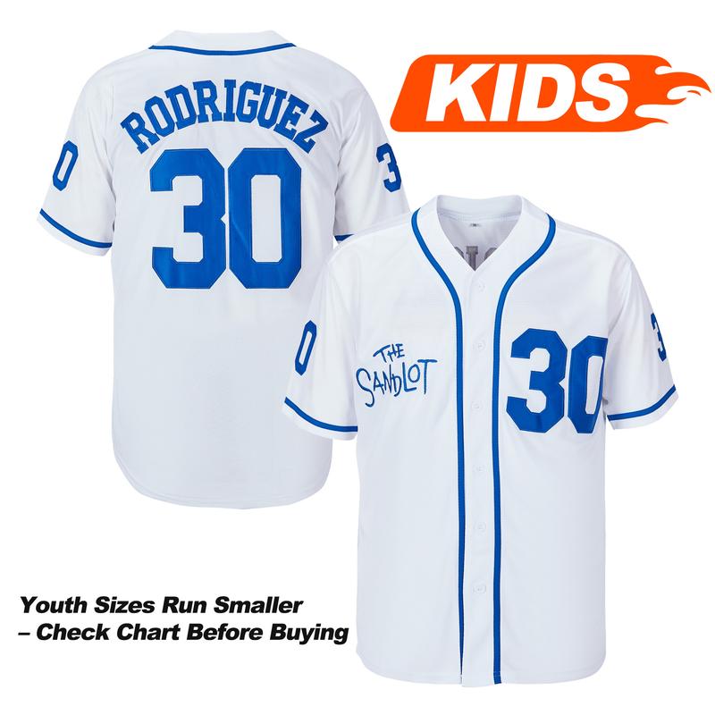 Youth Baseball Jersey,#30 Benny The Jet Rodriguez #5 Michael Squints The Sandlot Movie Baseball Jersey,Summer,Stitched S-XL,Gift for Game Day