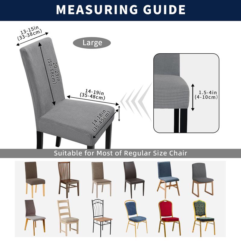Easy-Going Waterproof Dining Chair Cover Set of 2/4/6/8, Christmas Leakproof Stretch Jacquard Parson Chair Slipcover, Removable Washable Chair Protector for Home, Restaurant, Banquet, Kitchen Hacks Easy-Going Waterproof Dining Chair Cover Set of 2/4/6/8, Christmas Leakproof Stretch Jacquard Parson Chair Slipcover, Removable Washable Chair Protector for Home, Restaurant, Banquet, Kitchen Hacks