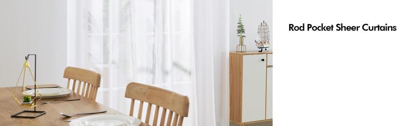 Deconovo Sheer Curtains(2 Panels) - Rod Pocket Indoor Sheer Curtains/Drapes for Living Room, Bedroom, Sliding Glass Door and Office Deconovo Sheer Curtains(2 Panels) - Rod Pocket Indoor Sheer Curtains/Drapes for Living Room, Bedroom, Sliding Glass Door and Office