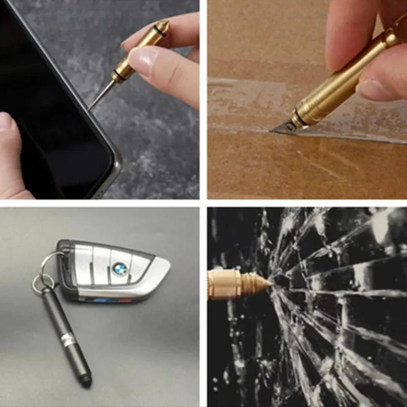 Multifunctional Brass Toothpick Knife Keychain Holder Card Pin Opener Mailbox Removal Tool, Durable & Versatile Design