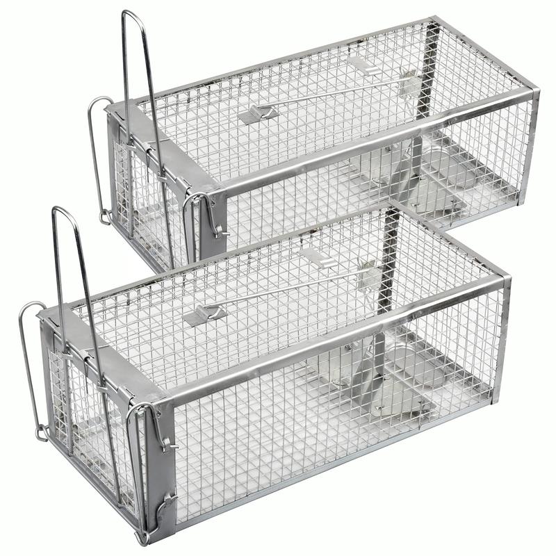 2 pcs Humane Mouse Trap, High Sensitivity Gravity Pedal Auto-Lock Rodent Trap - Sturdy Galvanized Steel, Escape-Proof Small Mesh Design,Small Rodent Animal-Mice Vole Chipmunk Hamsters Live Cage,Catch and Release