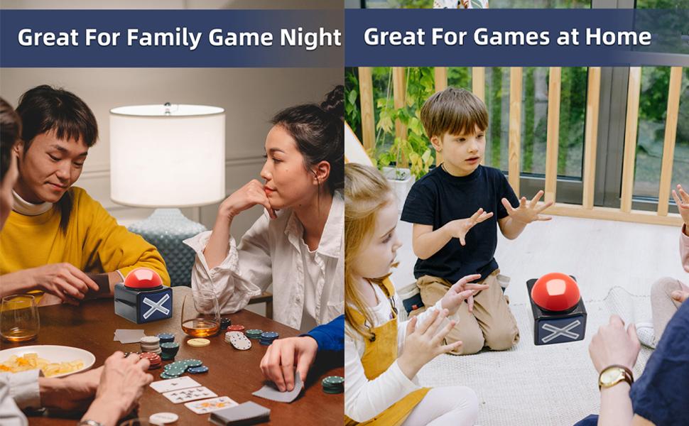 2 Pack Game Buzzers with Light and Sound, Electronic Answer Buzzers for Trivia Quiz, Got Talent Party Toys, Funny Play Buttons for Kids Adults Family Game Night 2 Pack Game Buzzers with Light and Sound, Electronic Answer Buzzers for Trivia Quiz, Got Talent Party Toys, Funny Play Buttons for Kids Adults Family Game Night