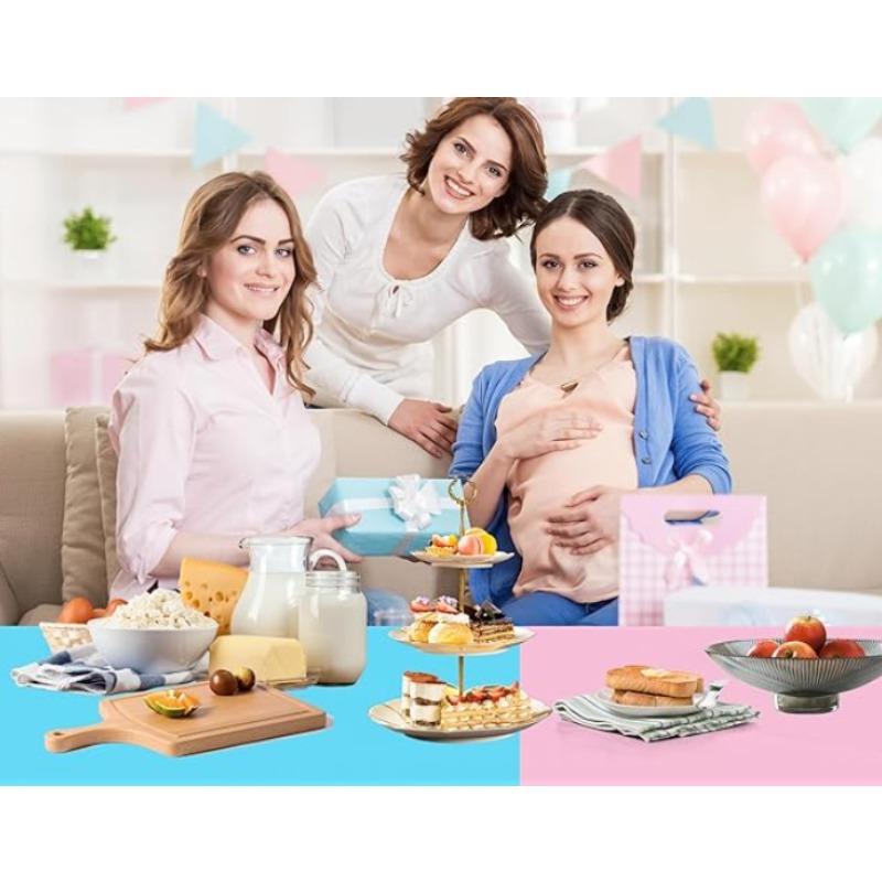 4 Pack Gender Reveal Table Cloths,Plastic Pink and Blue Table Cloth Disposable Tablecloths Rectangle Table Cover for Party Wedding Baby Gender Reveal Decorations 54×108 Inch