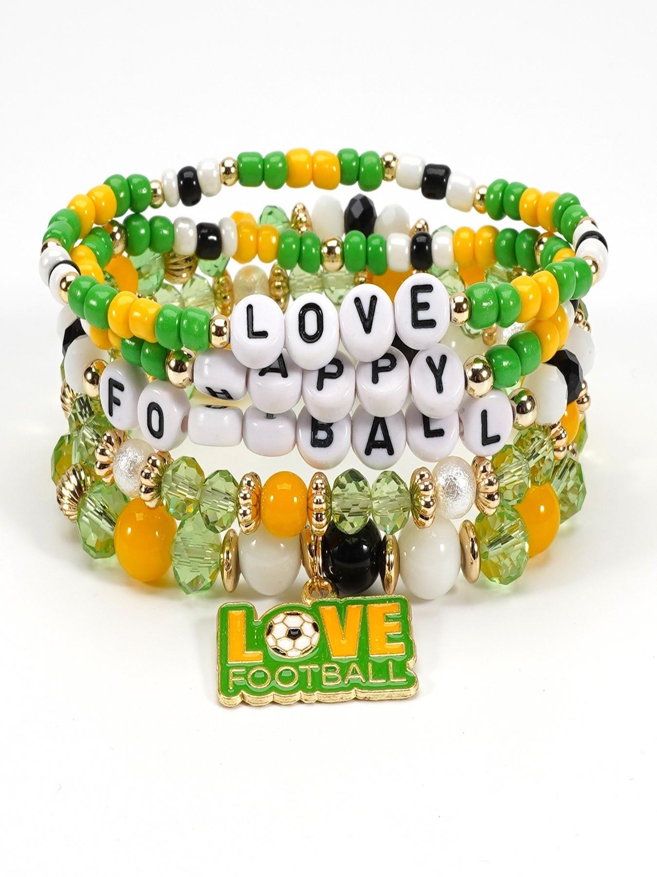 USA-Canada-Mexico World Cup Soccer Bracelet - Unisex Soccer Fan Bracelet with Soccer Shoe-Inspired Beads