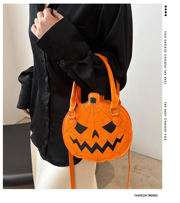 2026 New Jack-O'-Lantern Pumpkin Shape Handbag for Women, Contrast Color Simple Design, Shoulder Carry Crossbody Bag (Women's Handbags Category)