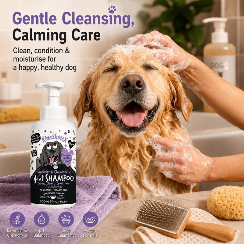 Kineshinex Pet Dog Cat Whitening Shampoo, Gentle Cleansing Formula, Safe for Dogs & Cats, Ideal for Daily Bath Time, Easy to Use