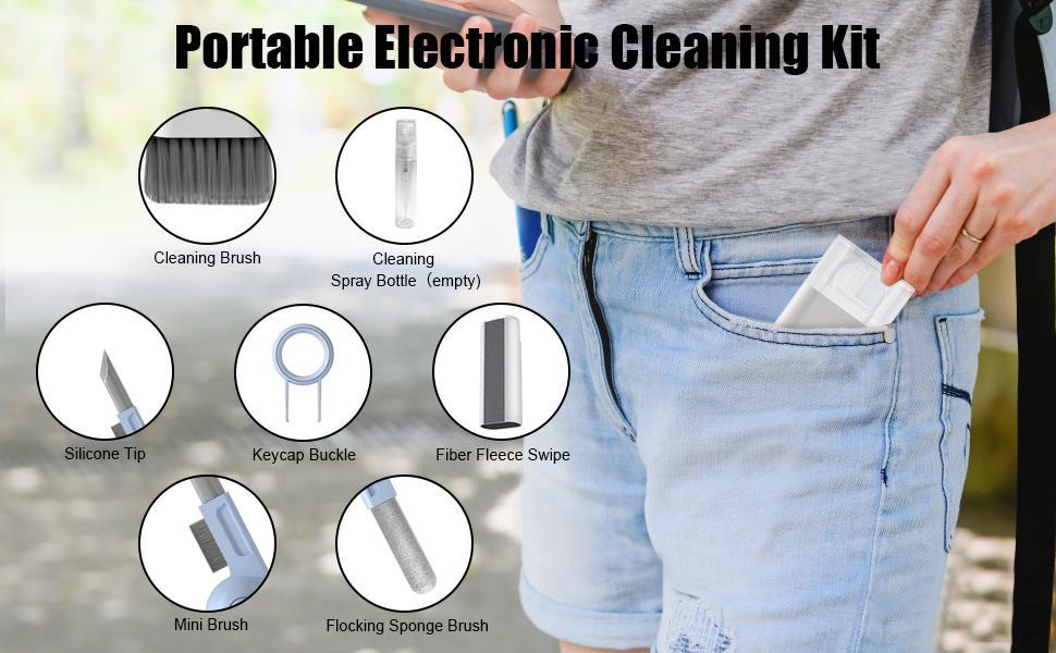 7-in-1 Electronic Cleaner Kit-Comprehensive Cleaning Solution for Keyboards,AirPods,Earphones,Laptop,Mobile phone,and PC Monitor Camera Smartphone 7-in-1 Electronic Cleaner Kit-Comprehensive Cleaning Solution for Keyboards,AirPods,Earphones,Laptop,Mobile phone,and PC Monitor Camera Smartphone
